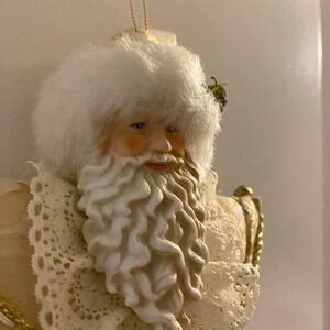 Vintage Victorian Handmade Santa Ornament